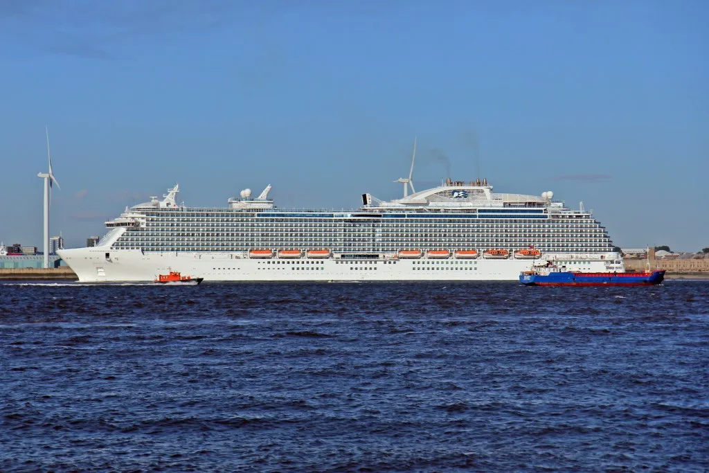 Royal Princess on the River Mersey.